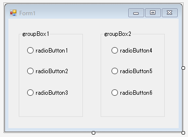 C ラジオボタンの作成のサンプル フォームアプリケーション Itsakura